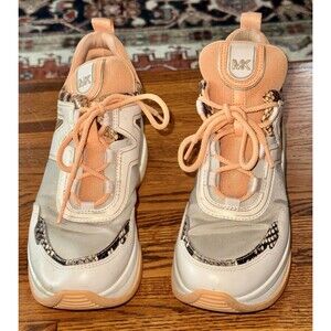 MICHAEL KORS Olympia Trainer Extreme Color Orange MultiSnake Size 9